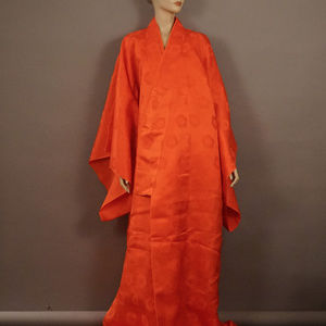 Peach silk hand made vintage kimono, never worn